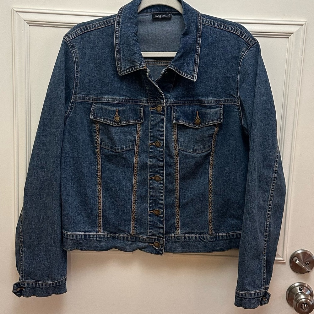 Willi Smith Blue Jean Jacket Classic Denim Style size large